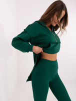 Hurt Ciemnozielony dwuczęściowy komplet w jednolitym kolorze