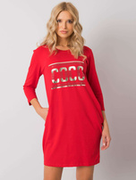 Czerwona sukienka z kieszeniami Marseille