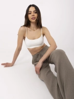 Brown muslin wide-leg pants OCH BELLA.