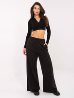 Czarne dresowe spodnie palazzo 