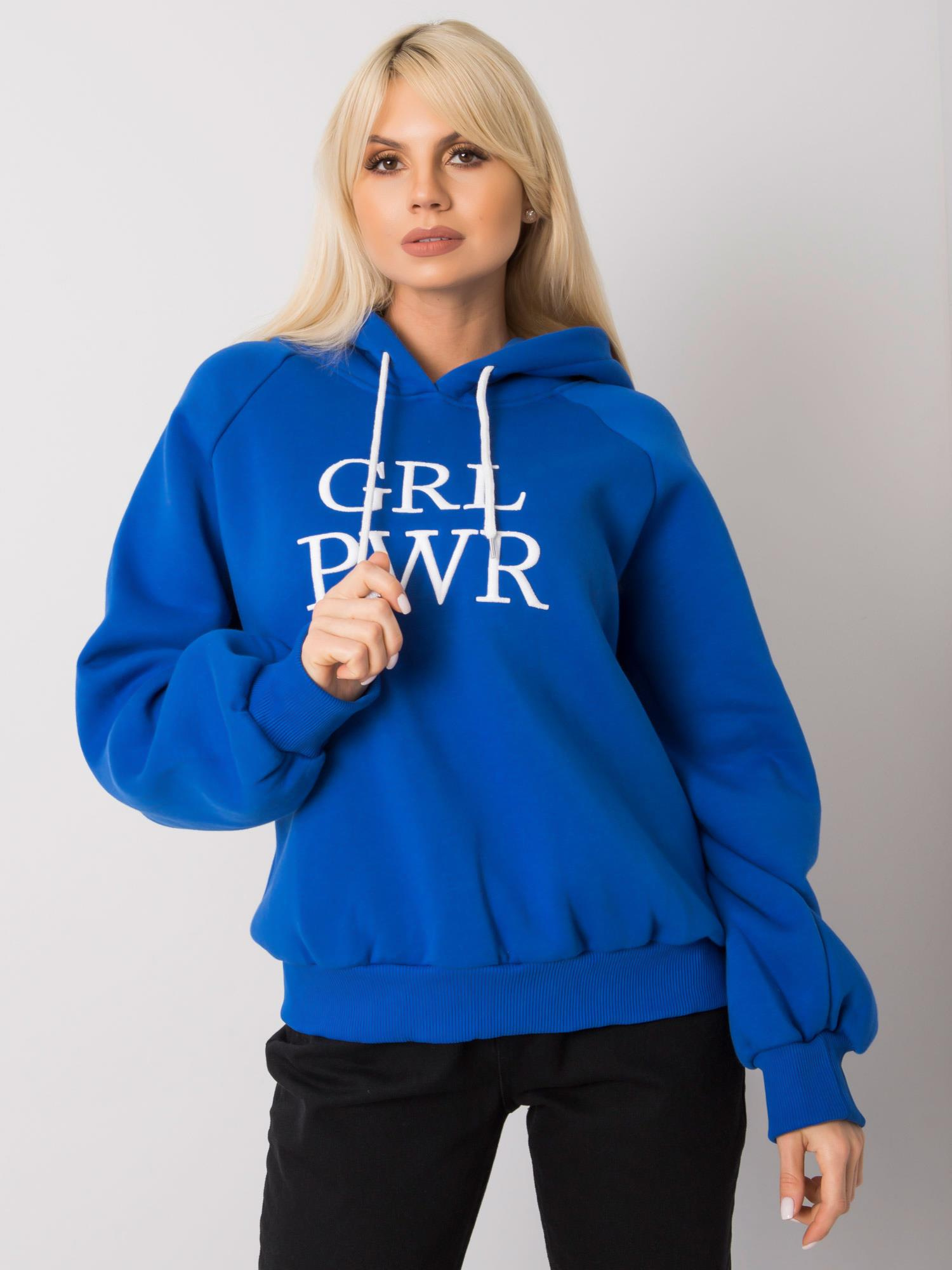 Ciemnoniebieska ocieplana bluza z kapturem Debby