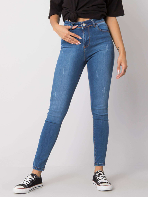 Niebieskie spodnie jeansowe skinny Gianna RUE PARIS