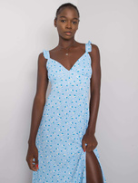 Jasnoniebieska sukienka z rozcięciem Hilaire RUE PARIS