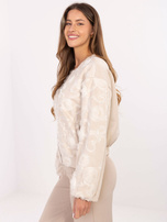 Jasnobeżowa zamszowa kurtka z suwakiem RUE PARIS 