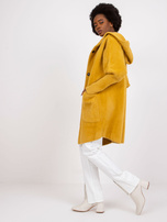Żółty płaszcz alpaka z kieszeniami Carolyn