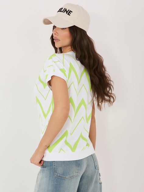 Pistacjowa bawełniana bluzka z nadrukiem