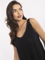 Czarna bluzka boho na ramiączkach 