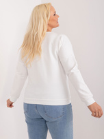 Hurt Ecru bawełniana bluzka plus size z dekoltem V