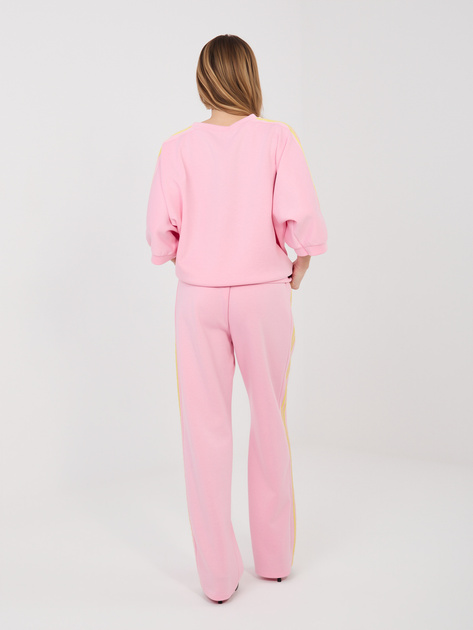 Różowe dresowe spodnie z lampasami RUE PARIS