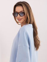 Pastelowa niebieska ocieplana bluza oversize RUE PARIS 