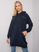 Dunkelblaue Sweatjacke mit Taschen Indira.
