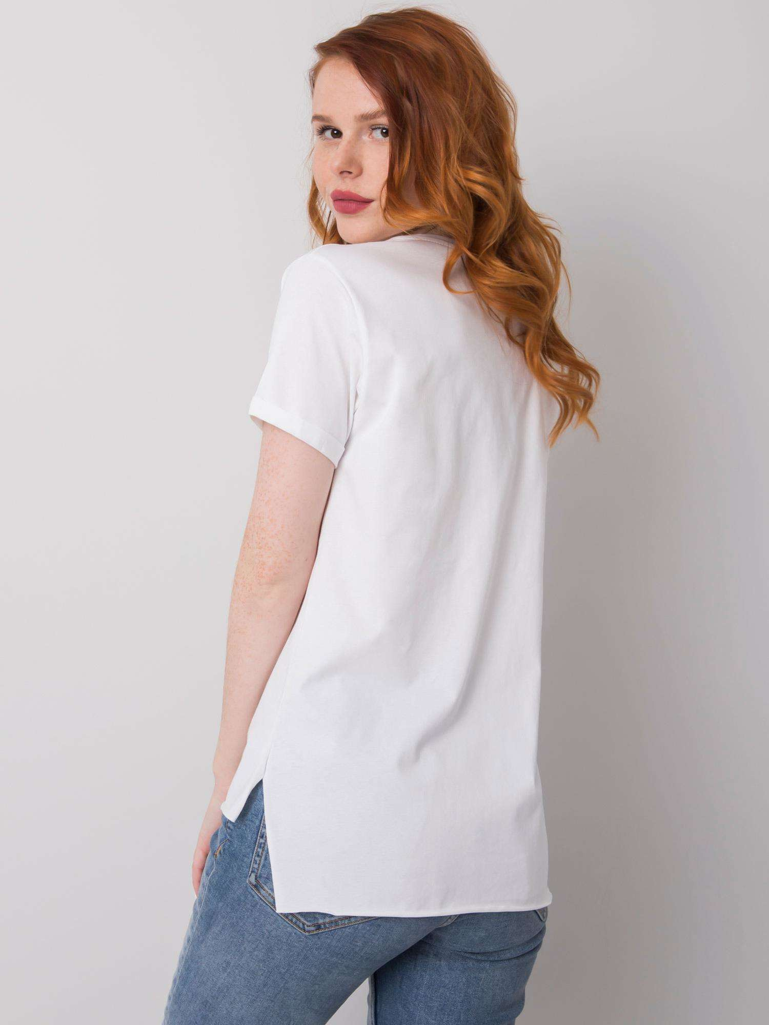 Biały t-shirt z aplikacją Erin