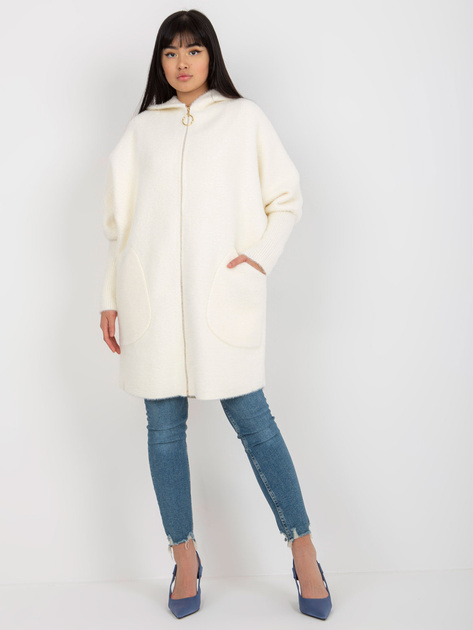 Hurtownia Ecru damski płaszcz alpaka z dodatkiem wełny
