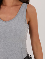 Szary melanżowy top w prążek RUE PARIS 