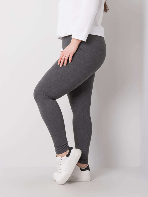 Ciemnoszare melanżowe legginsy z bawełny plus size Phoebe