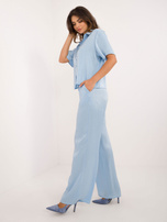 Hurt Jasnoniebieski połyskujący komplet elegancki z koszulą