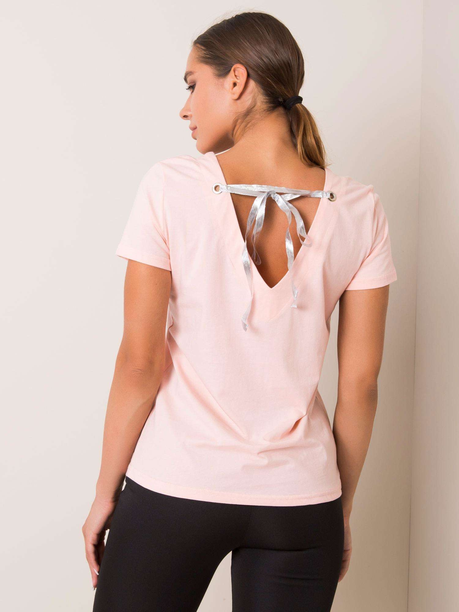 Brzoskwiniowy t-shirt Marble FOR FITNESS