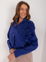 Hurtownia Kobaltowa koszula klasyczna z aplikacją