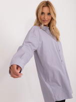 Hurt Szara rozpinana koszula z domieszką bawełny