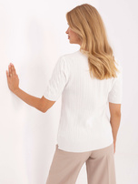 Ecru klassischer Pullover mit Viskose.