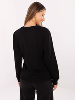 Czarna casualowa bluza z haftem