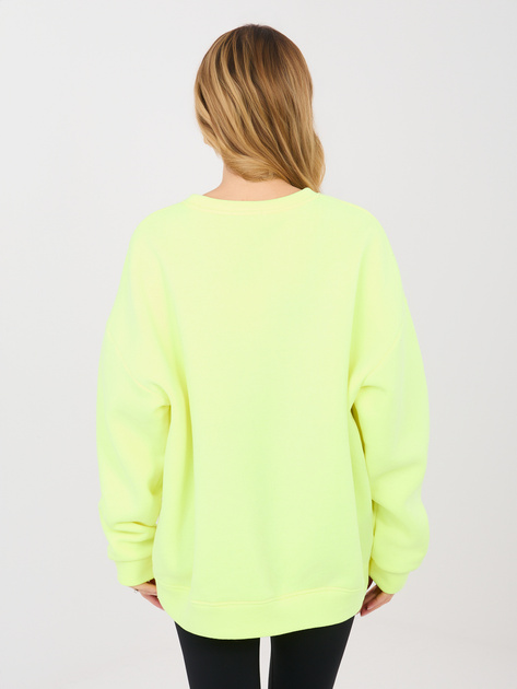 Fluo żółta damska bluza oversize z ociepleniem