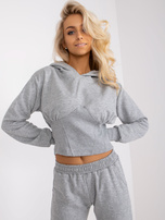 Szary melanżowy dresowy komplet z bawełny Neele