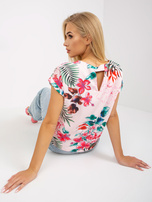 Jasnoróżowa bluzka z letnim wzorem RUE PARIS