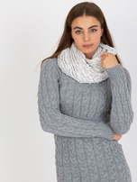 Hurt Biało-brązowy ciepły komin ze sztucznego futerka 