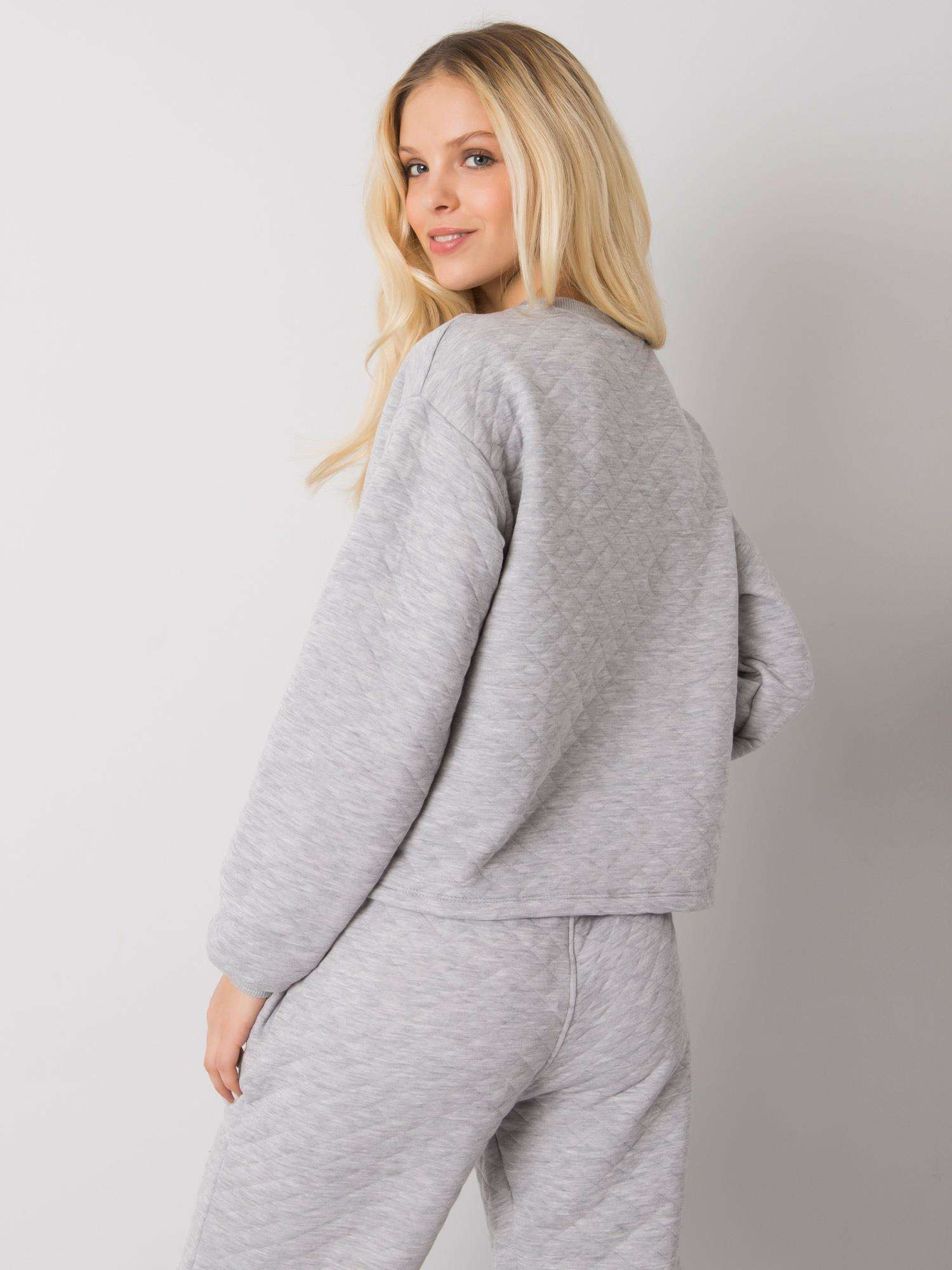 Gray quilted sweatshirt without hood Kerstine