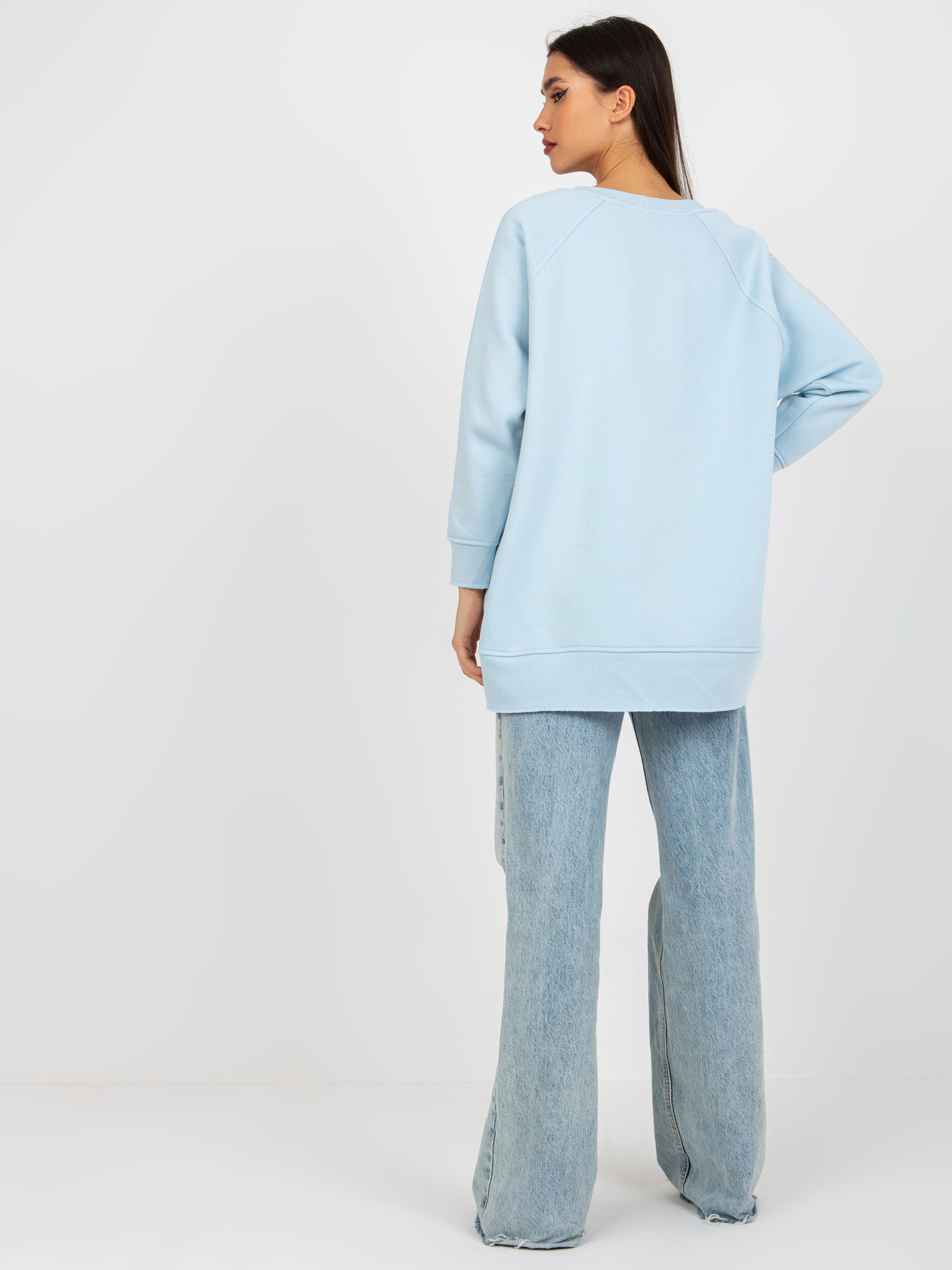 Hurt Jasnoniebieska dresowa bluza basic bez kaptura