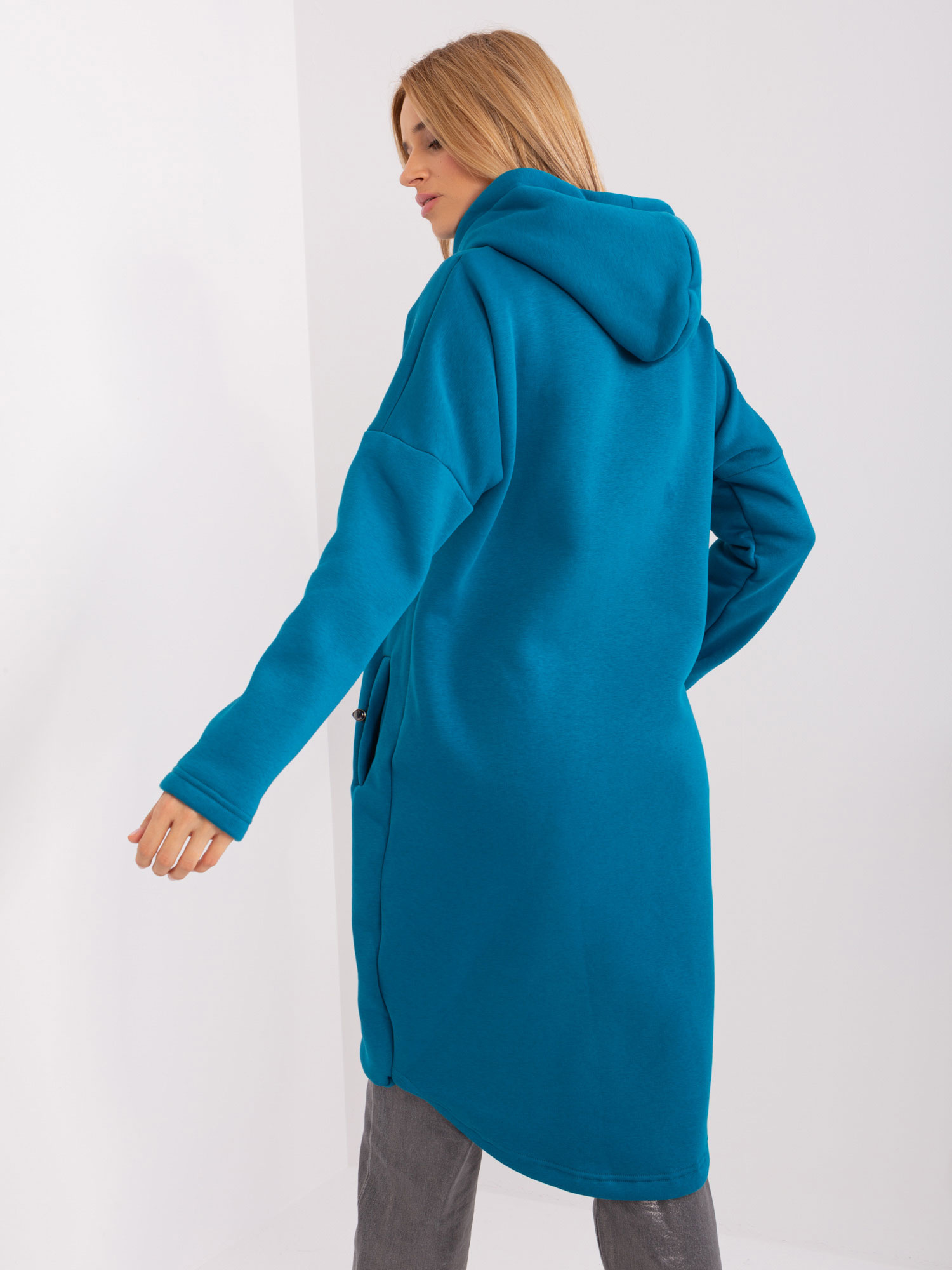 Morska długa bluza basic z kieszeniami Tina RUE PARIS