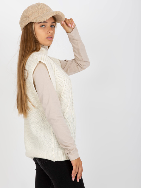 Hurt Biała kamizelka dzianinowa w warkocze SUBLEVEL
