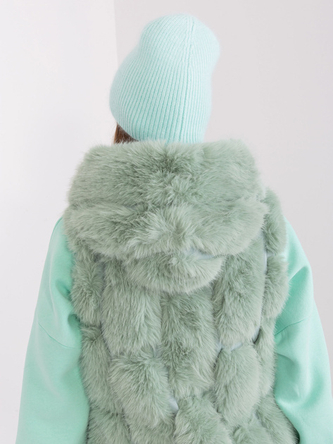 Hurtownia Miętowa dzianinowa czapka zimowa z aplikacją