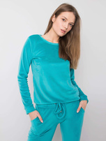 Turkusowy komplet welurowy Clarisa RUE PARIS