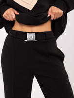 Hurtownia Czarne damskie spodnie dresowe z wiskozą