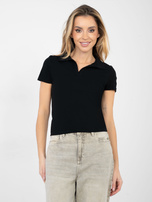 Czarna dopasowana koszulka typu polo