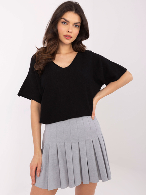 Hurt Czarny dwustronny sweter z dekoltem V