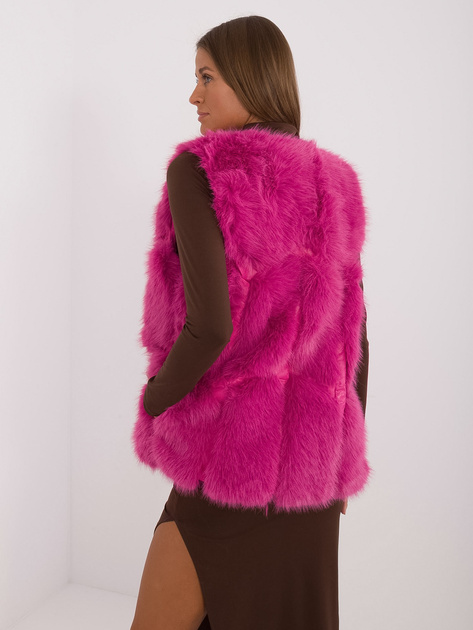 Hurtownia Fuksjowa futrzana kamizelka z kieszeniami