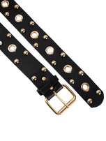 Hurt Czarny pasek damski z ćwiekami OCH BELLA