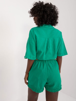 Hurtownia Zielone luźne szorty damskie z paskiem