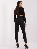Hurt Czarne legginsy basic z wysokim stanem RUE PARIS