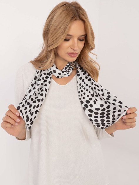 Hurtownia Biały elegancki sweter oversize w prążek