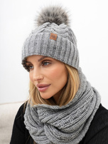 Gray women's winter set with a wool blend.