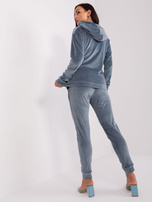 Hurt Brudnoniebieski komplet welurowy z wiskozy Melody