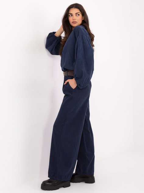 Granatowe sztruksowe spodnie od kompletu