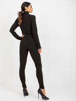 Hurt Czarne legginsy na co dzień od kompletu w prążek  