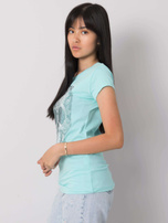 Jasnoniebieski t-shirt z aplikacją Skull