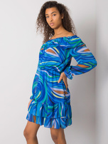 Niebieska sukienka hiszpanka z falbaną Edmonton