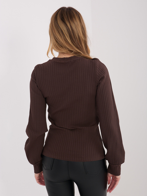 Czekoladowa bluzka w szeroki prążek RUE PARIS